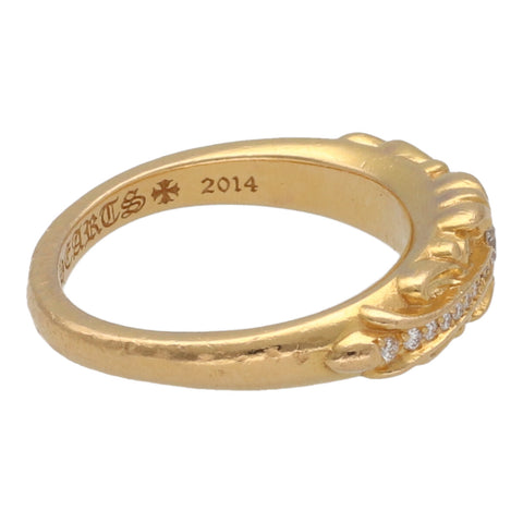 【中古】 CHROME HEARTS クロムハーツ ベイビー クラシック フローラルクロス リング 13.5号 22K ゴールド ダイヤモンド パヴェ 指輪 22038664 RS