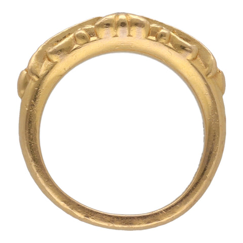 【中古】 CHROME HEARTS クロムハーツ ベイビー クラシック フローラルクロス リング 13.5号 22K ゴールド ダイヤモンド パヴェ 指輪 22038664 RS