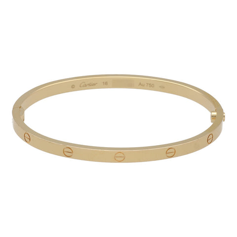 【中古】 Cartier カルティエ LOVE ブレスレット スモールモデル 16 K18YG イエローゴールド ラブ SM バングル 22043712 RS