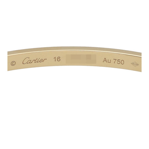 【中古】 Cartier カルティエ LOVE ブレスレット スモールモデル 16 K18YG イエローゴールド ラブ SM バングル 22043712 RS