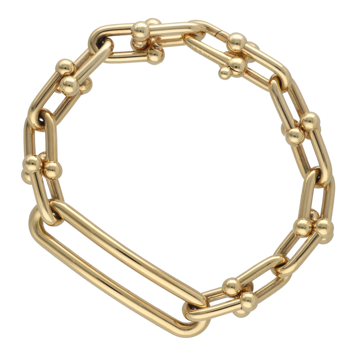 【中古】 Tiffany ＆ Co. ティファニー ハードウェア ミディアム リンク ブレスレット Au750 イエローゴールド K18 YG 22046218 RS