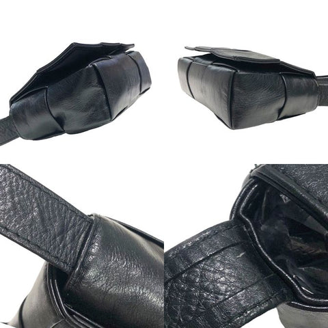 【中古】 Bottega Veneta ボッテガウェネタ  ｷｬﾝﾃﾞｨｰ  ｶｾｯﾄ 667048 マキシイントレチャートミニバッグ ショルダーバッグ ブラック レザー 23001628 HO