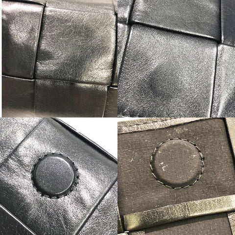 【中古】 Bottega Veneta ボッテガウェネタ  ｷｬﾝﾃﾞｨｰ  ｶｾｯﾄ 667048 マキシイントレチャートミニバッグ ショルダーバッグ ブラック レザー 23001628 HO