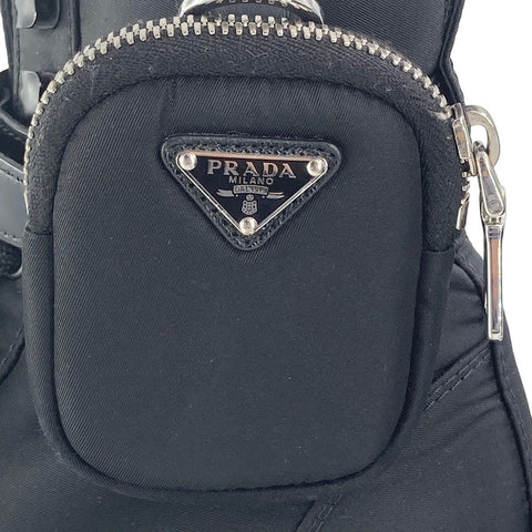 【中古】 PRADA プラダ モノリスコンバット ブーツ ブラック 36.5サイズ 黒 レディース 靴 シューズ リナイロン 23004328 AS