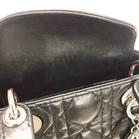 【中古】 Christian Dior クリスチャン・ディオール  ショルダーバッグ・メッセンジャーバッグ   レディ ディオール ミニバッグ カナージュ ラムスキン 23005336 AK