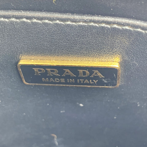 【中古】 PRADA プラダ  サフィアーノレザー ハンドバッグ ブラック ショルダーバッグ ２WAY メンズ レディース 23007357 DS