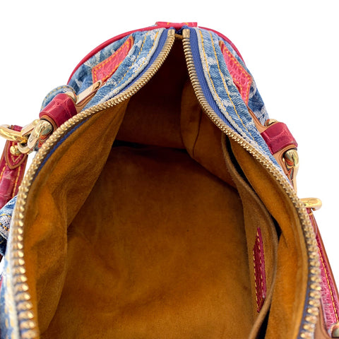 【中古】 LOUIS VUITTON ルイ・ヴィトン ネオ・スピーディ アリゲーター ハンドバッグ  M95013 クロコダイル 限定 2015年 デニム モノグラム SP0035 エキゾチック 23008602 AO