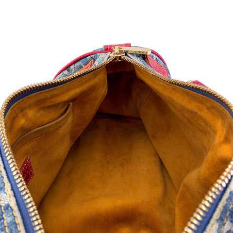 【中古】 LOUIS VUITTON ルイ・ヴィトン ネオ・スピーディ アリゲーター ハンドバッグ  M95013 クロコダイル 限定 2015年 デニム モノグラム SP0035 エキゾチック 23008602 AO