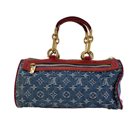 【中古】 LOUIS VUITTON ルイ・ヴィトン ネオ・スピーディ アリゲーター ハンドバッグ  M95013 クロコダイル 限定 2015年 デニム モノグラム SP0035 エキゾチック 23008602 AO