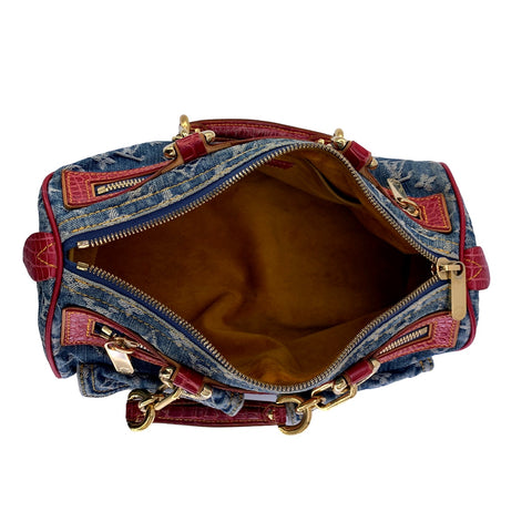 【中古】 LOUIS VUITTON ルイ・ヴィトン ネオ・スピーディ アリゲーター ハンドバッグ  M95013 クロコダイル 限定 2015年 デニム モノグラム SP0035 エキゾチック 23008602 AO