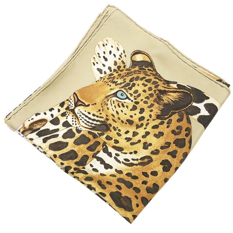 【中古】 HERMES エルメス カレ90 レディーススカーフ   カレ90 ヒョウ柄 23010337 YM