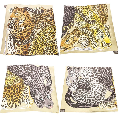 【中古】 HERMES エルメス カレ90 レディーススカーフ   カレ90 ヒョウ柄 23010337 YM