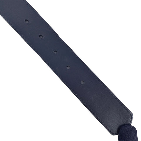 【中古】 CHROME HEARTS クロムハーツ メンズベルト クラシックオーバル クロスバックルベルト 32インチ 全長 約100cm シルバー ブラック 23010669 MY