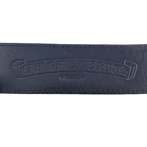 【中古】 CHROME HEARTS クロムハーツ メンズベルト クラシックオーバル クロスバックルベルト 32インチ 全長 約100cm シルバー ブラック 23010669 MY
