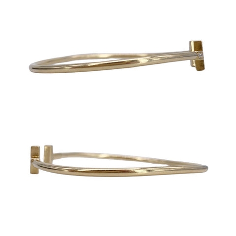 【中古】 Tiffany ＆ Co. ティファニー Tワイヤーブレスレット YG ダイヤモンド ブレスレット 60010754 Au750 ゴールド バングル 23014487 DS