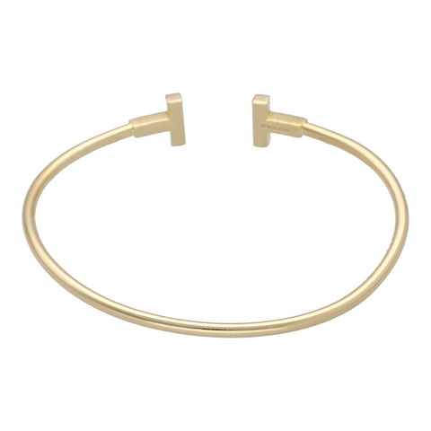 【中古】 Tiffany ＆ Co. ティファニー Tワイヤーブレスレット YG ダイヤモンド ブレスレット 60010754 Au750 ゴールド バングル 23014487 DS