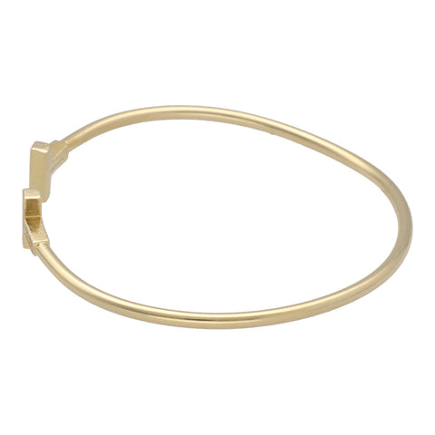 【中古】 Tiffany ＆ Co. ティファニー Tワイヤーブレスレット YG ダイヤモンド ブレスレット 60010754 Au750 ゴールド バングル 23014487 DS