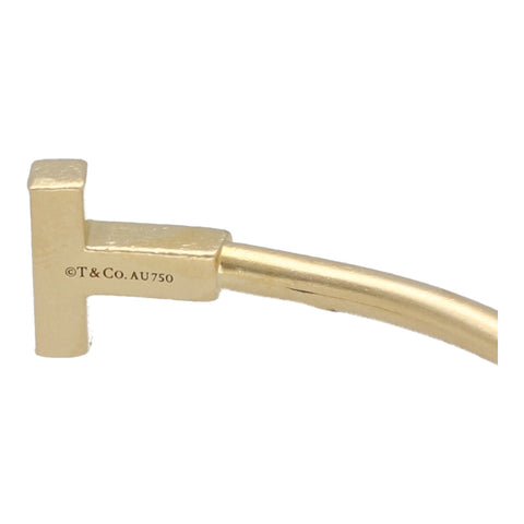 【中古】 Tiffany ＆ Co. ティファニー Tワイヤーブレスレット YG ダイヤモンド ブレスレット 60010754 Au750 ゴールド バングル 23014487 DS