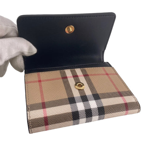 【中古】 BURBERRY バーバリー ランカスター 三つ折り財布 137956 ベージュ メンズ 23016829 AS