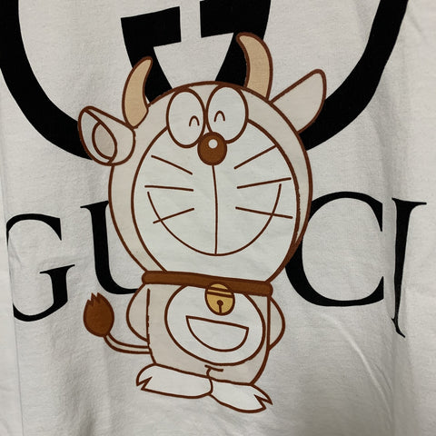 【中古】 GUCCI グッチ ドラえもん 半袖 Tシャツ S 616036 ホワイト 白 牛 丑 トップス カットソー 23017748 RS