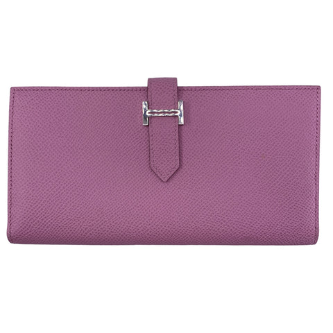 【中古】 HERMES エルメス  レディース財布  2143600336105 ベアンスフレ ヴォーエプソン U刻印 SV金具 モーヴシルベストル 23018670 MK