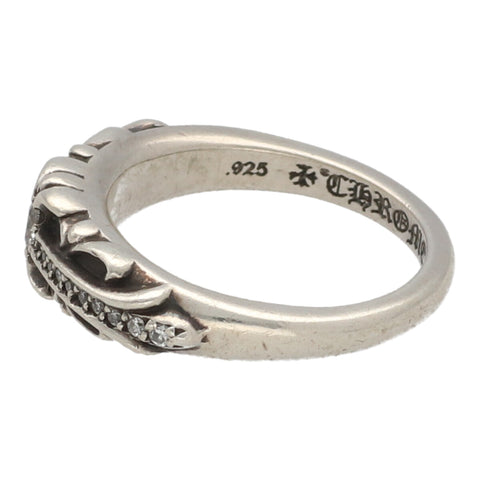 【中古】 CHROME HEARTS クロムハーツ ベイビークラシック フローラルクロス リング 12号 SV925 ダイヤモンド シルバー 指輪 23018944 RS