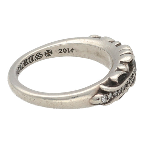 【中古】 CHROME HEARTS クロムハーツ ベイビークラシック フローラルクロス リング 12号 SV925 ダイヤモンド シルバー 指輪 23018944 RS