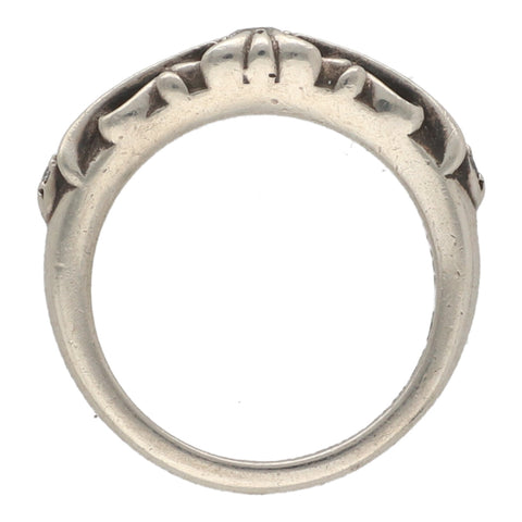 【中古】 CHROME HEARTS クロムハーツ ベイビークラシック フローラルクロス リング 12号 SV925 ダイヤモンド シルバー 指輪 23018944 RS