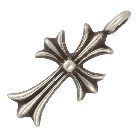 【中古】 CHROME HEARTS クロムハーツ ペンダント タイニーファットクロスチャーム ブラックダイヤモンド パヴェダイヤ PD ネックレス シルバー アクセサリー 23018946 AO