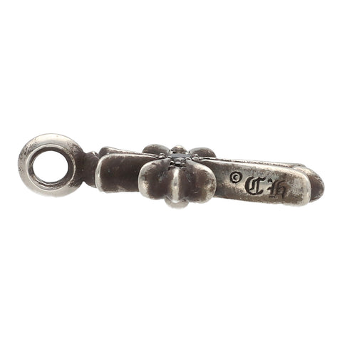 【中古】 CHROME HEARTS クロムハーツ ペンダント タイニーファットクロスチャーム ブラックダイヤモンド パヴェダイヤ PD ネックレス シルバー アクセサリー 23018946 AO
