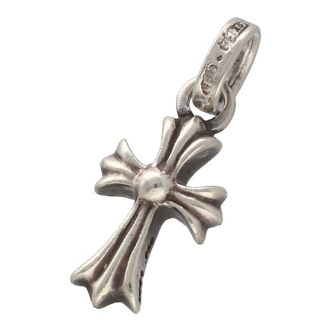 【中古】 CHROME HEARTS クロムハーツ ベイビーファットクロスチャーム SV925 シルバー ブラックダイヤモンド ネックレス ペンダント トップ ベビー 23018947 RS