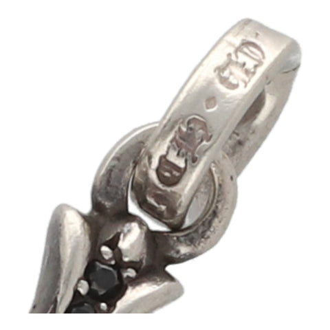 【中古】 CHROME HEARTS クロムハーツ ベイビーファットクロスチャーム SV925 シルバー ブラックダイヤモンド ネックレス ペンダント トップ ベビー 23018947 RS