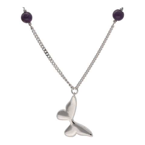 【中古】Dior ディオール バタフライ モチーフ ネックレス シルバー ペンダント アクセサリー 23019900DS
