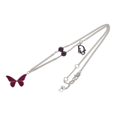 【中古】Dior ディオール バタフライ モチーフ ネックレス シルバー ペンダント アクセサリー 23019900DS