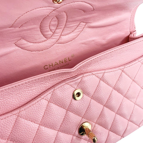 【中古】 CHANEL シャネル マトラッセ25 チェーンショルダー キャビアスキン ピンク 23020567 AK