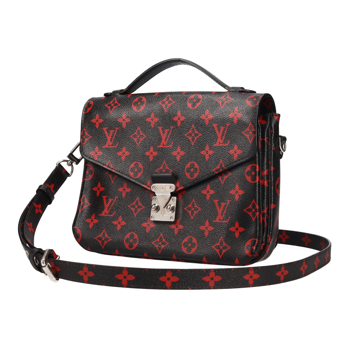 【中古】 LOUIS VUITTON ルイ・ヴィトン ポシェット・メティス MM M41462 モノグラム・アンフラルージュ ブラック レッド ショルダーバッグ ハンドバッグ セカンドバッグ 2WAY 23022567 RS