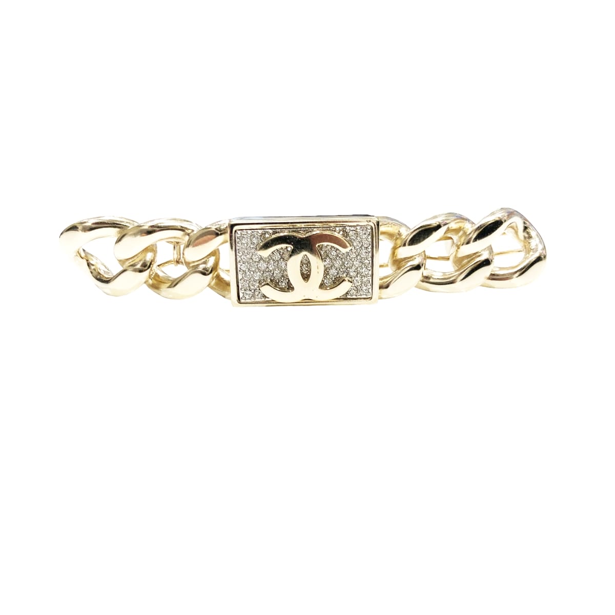 【中古】 CHANEL シャネル バレッタ 髪飾り  B21C チェーンモチーフ ラインストーン 23023322 YM
