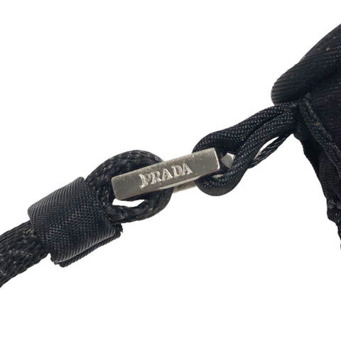 【中古】 PRADA プラダ   ナイロン  アクセサリーポーチ 三角ロゴ ショルダーポーチ ブラック MV633 23024211 HO