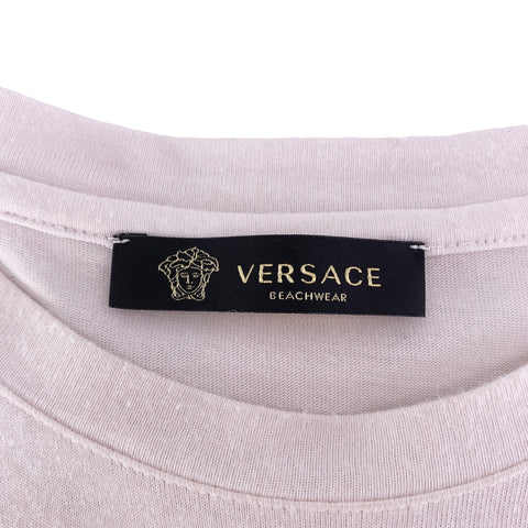 【中古】 VERSACE ヴェルサーチ プリント Tシャツ 48 ホワイト/白 半袖 カットソー 23025741 DS