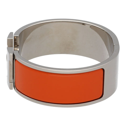 【中古】 HERMES エルメス クリッククラック GM オレンジ シルバー バングル ブレスレット 23026424 RS