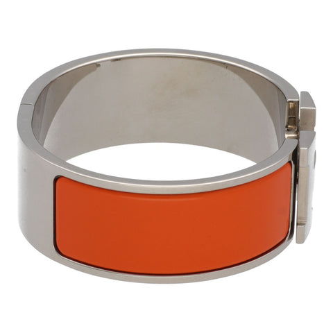 【中古】 HERMES エルメス クリッククラック GM オレンジ シルバー バングル ブレスレット 23026424 RS