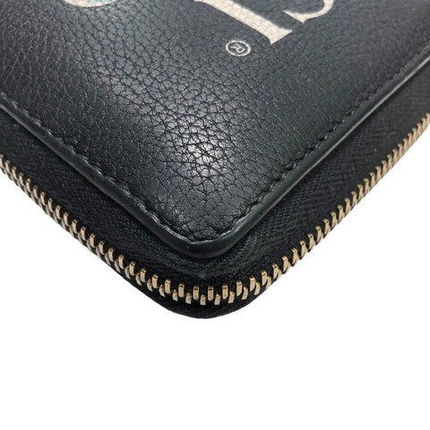 【中古】 GUCCI グッチ  メンズ財布   ラウンドファスナー長財布 プリント 黒 23026693 NT