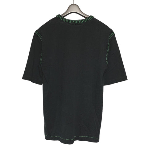 【中古】 Bottega Veneta ボッテガウェネタ カラーコントラスト ステッチ Tシャツ XS 686506 V1P70 ブラック グリーン 黒 緑 半袖 ショートスリーブ コットン 23026828 RS