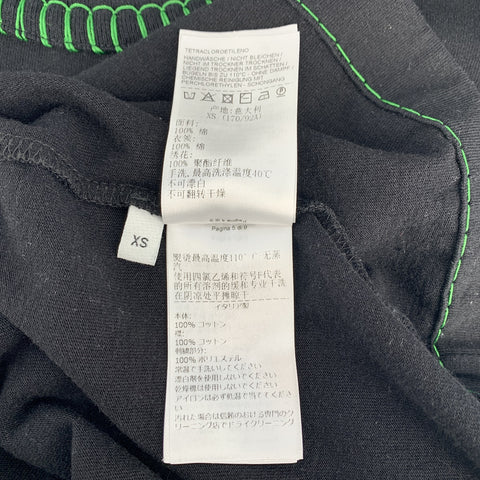 【中古】 Bottega Veneta ボッテガウェネタ カラーコントラスト ステッチ Tシャツ XS 686506 V1P70 ブラック グリーン 黒 緑 半袖 ショートスリーブ コットン 23026828 RS