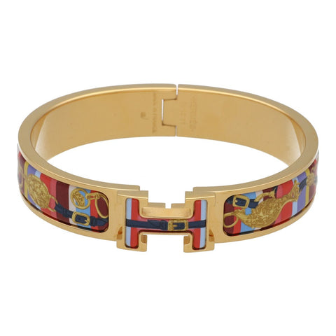 【中古】 HERMES エルメス クリッククラック PM エマイユ ゴールド マルチカラー バングル ブレスレット 23027416 RS