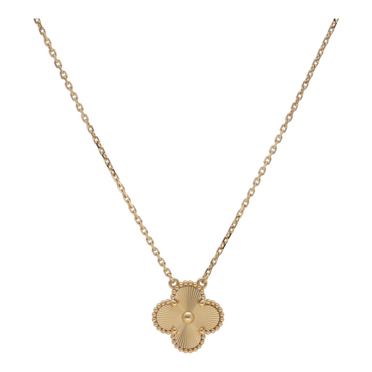 【中古】 Van Cleef and Arpels ヴァンクリーフ&アーペル ヴィンテージ アルハンブラ ペンダント ギヨシェ VCARP4KL00 K18 イエローゴールド ネックレス 23027935 RS