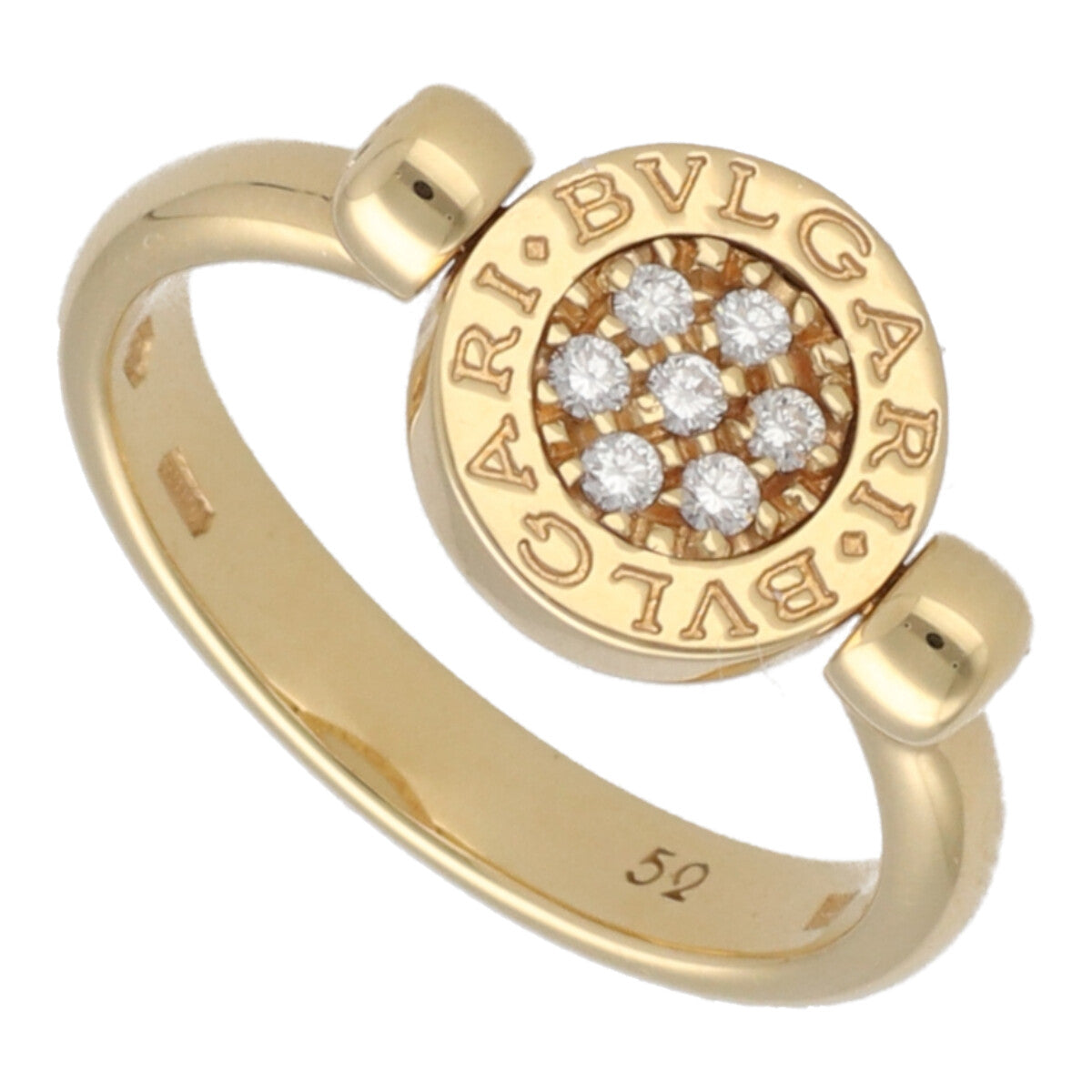 【中古】 BVLGARI ブルガリ ブルガリ・ブルガリ フリップリング 52 K18YG ダイヤモンド マザーオブパール イエローゴールド 指輪 23028796 RS