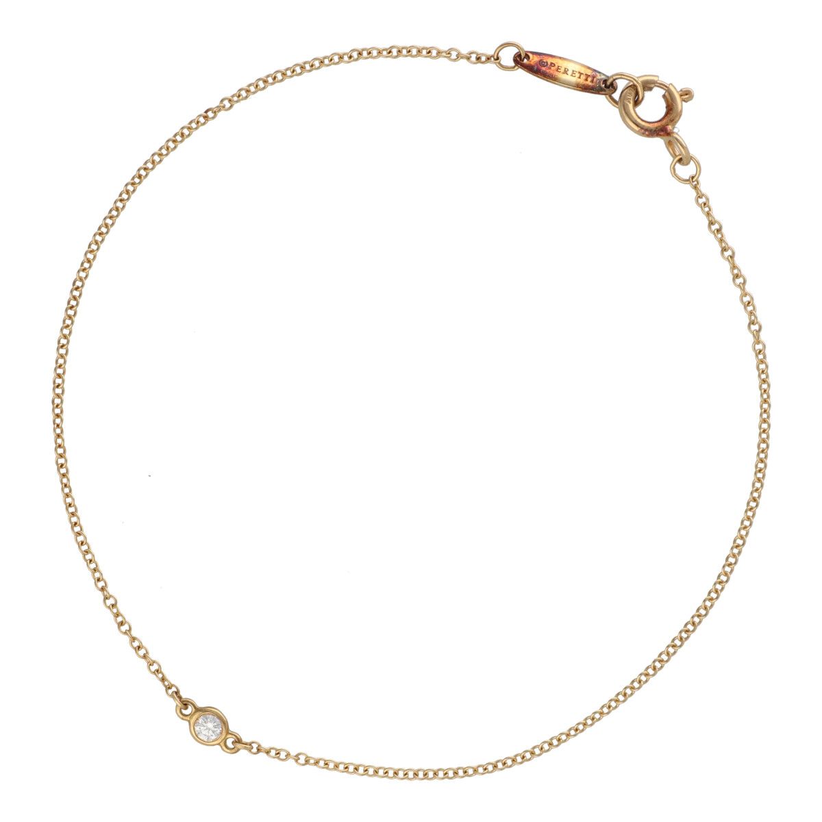 【中古】 Tiffany ＆ Co. ティファニー バイザヤード ブレスレット K18YG イエローゴールド ダイヤモンド シングル 23029062 RS