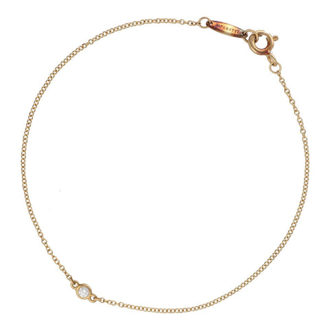 【中古】 Tiffany ＆ Co. ティファニー バイザヤード ブレスレット K18YG イエローゴールド ダイヤモンド シングル 23029062 RS