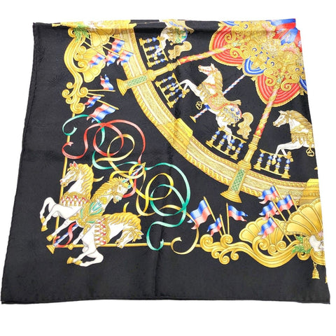 【中古】 HERMES エルメス カレ90 レディースマフラー・ストール   カレ90 LUNA PARK メリーゴーランド  23030645 YM